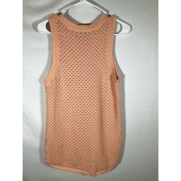 BANANA REPUBLIC Sleeveless Open Weave Crochet Sweater Tank Women Medium Academia - Picture 3 of 4